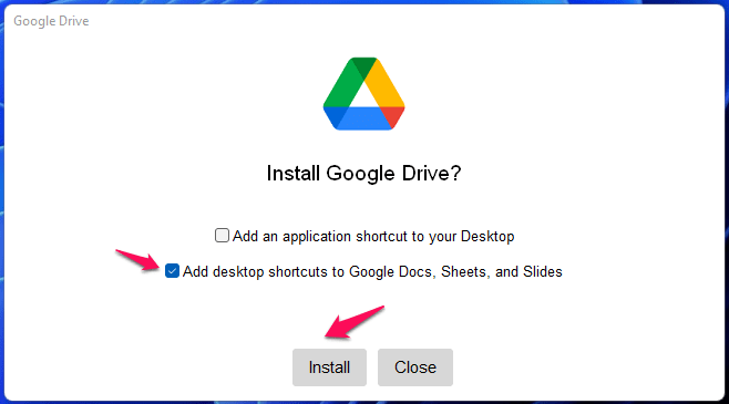 Open Drive and Click Install Button