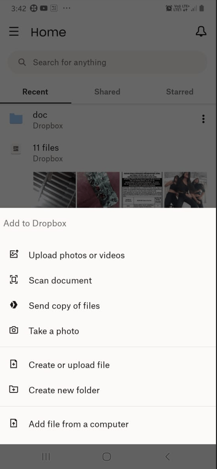 Add Files to Dropbox