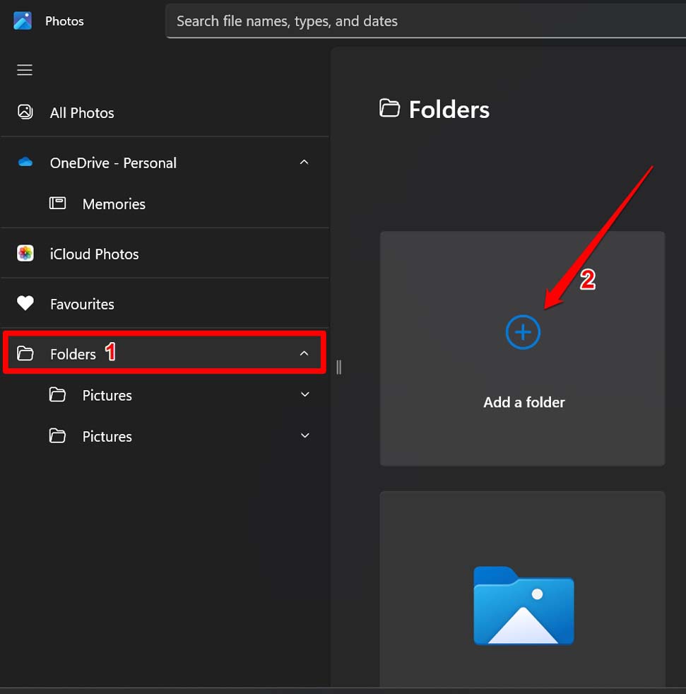 Add Folder to Windows Photos