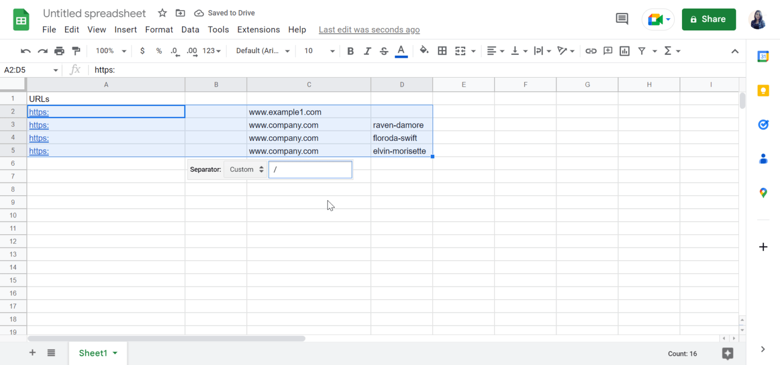 Split Text to Columns in Google Sheets: Split Data to Columns