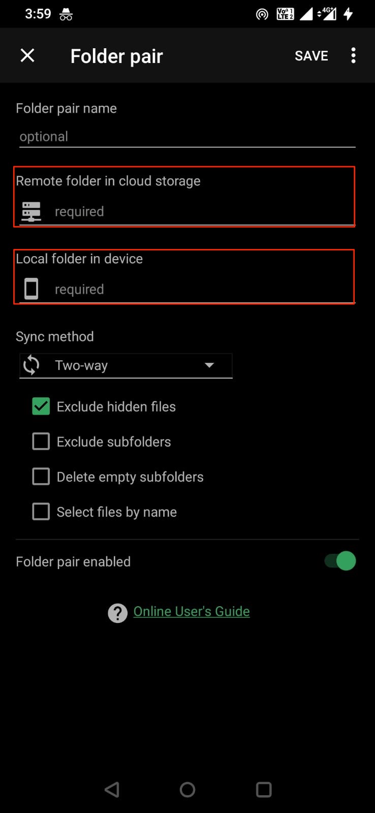 Add Remote FOlder and Device Folder