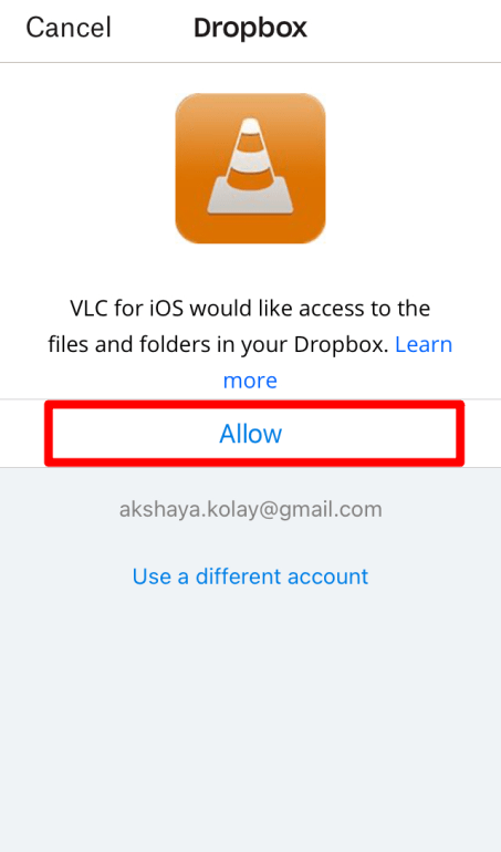 Allow Dropbox Access to VLC