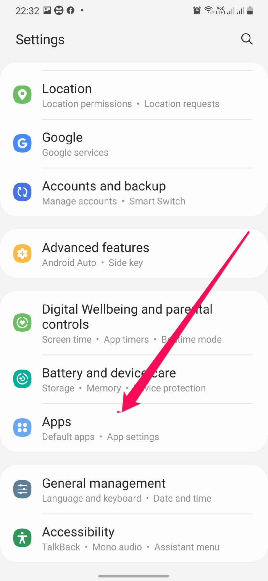 Apps Android Settings