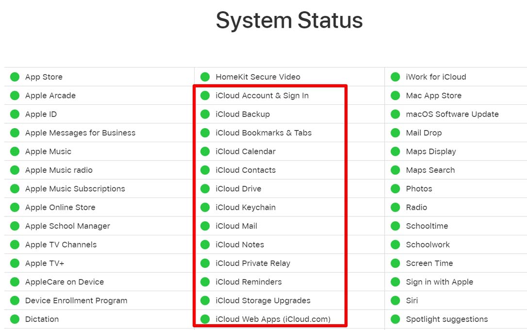 Check Apple System Status