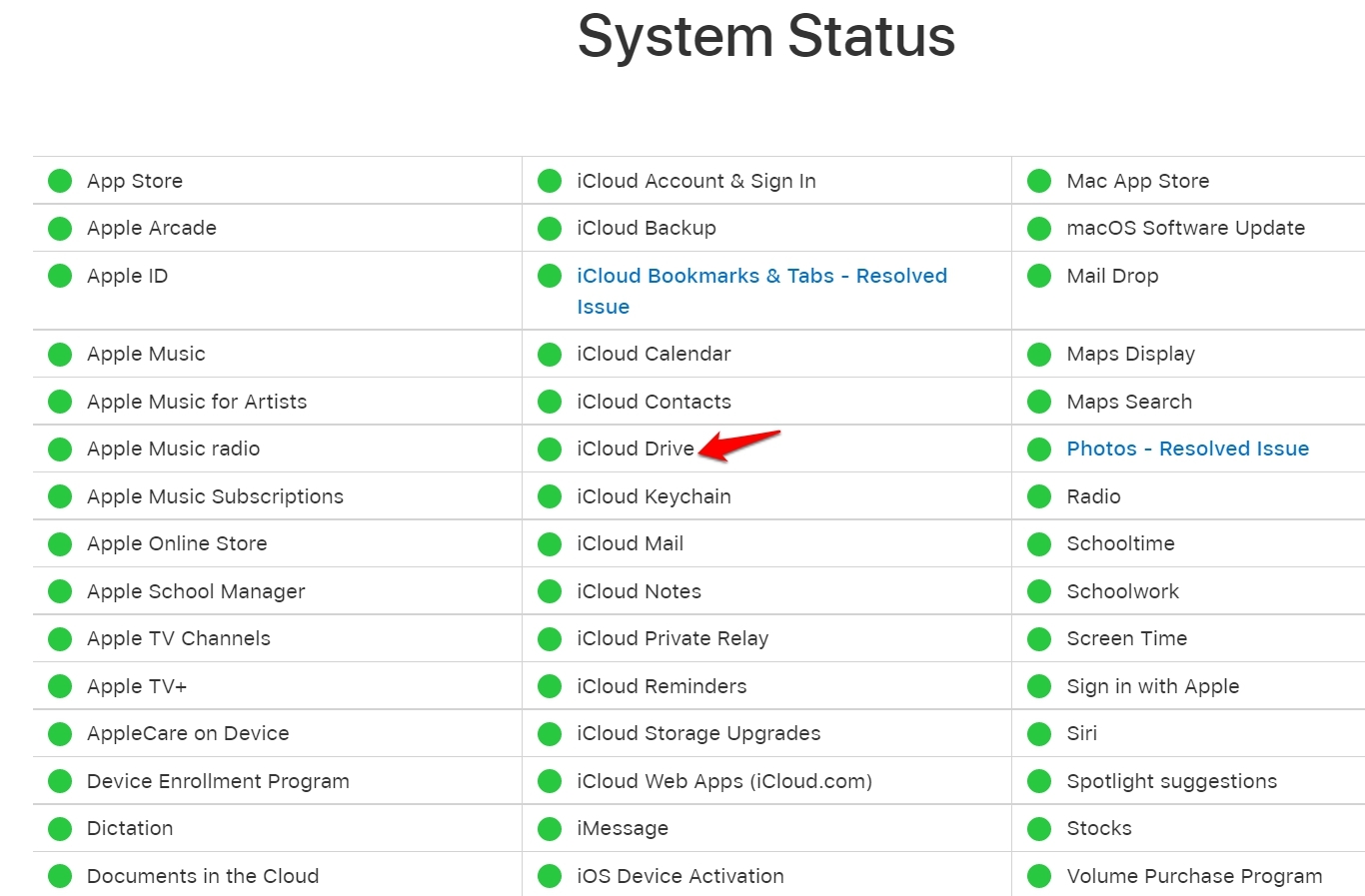 Check iCloud Services