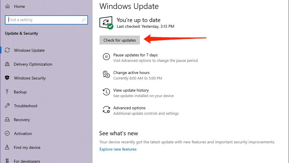 Check of Windows Updates