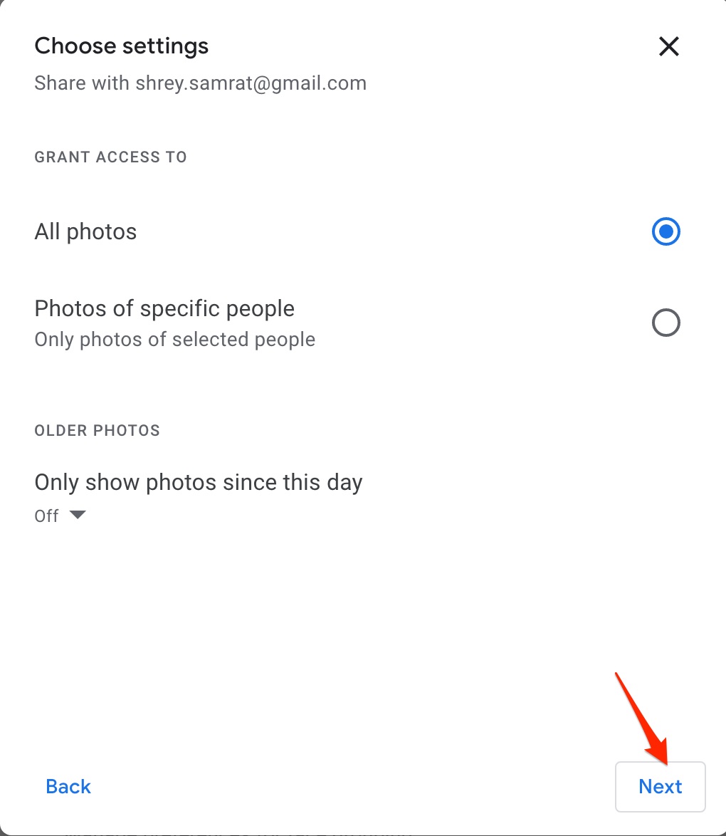 Choose Photos to Share
