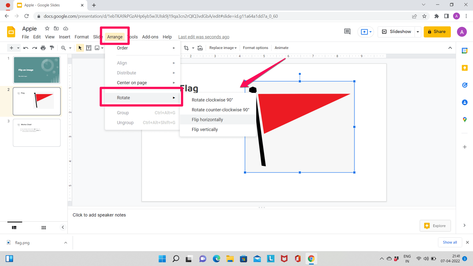How to Flip Image in Google Slides  - 71