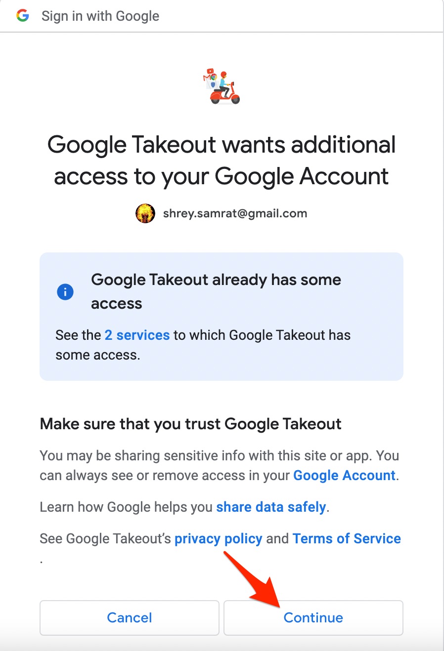 Continue with Google Account