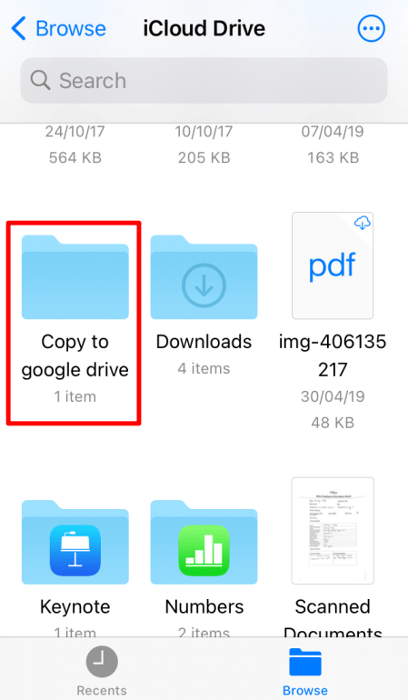 Copy the iCloud Folder