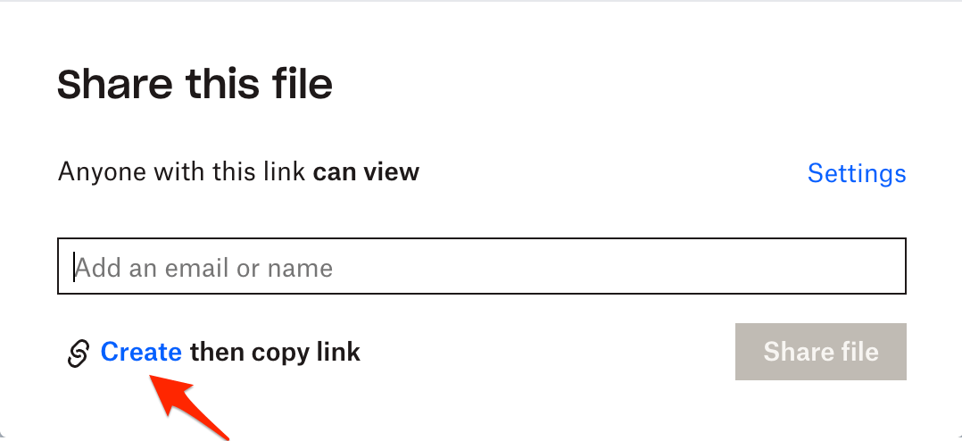 Create then Copy Link