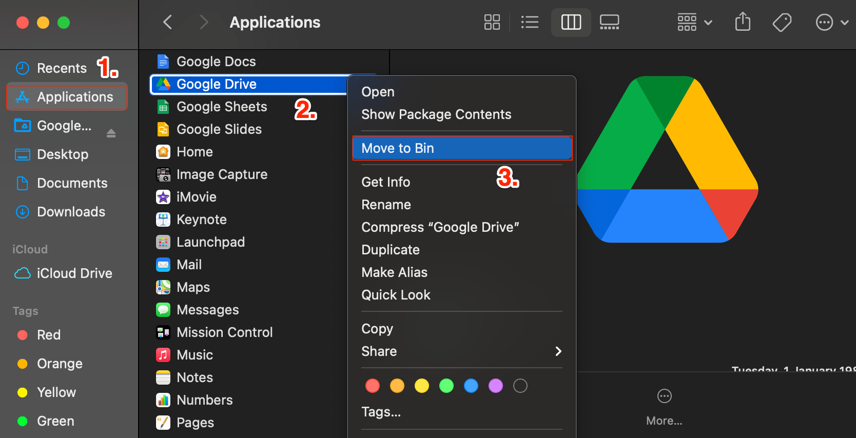 Delete Google Drive for Desktop