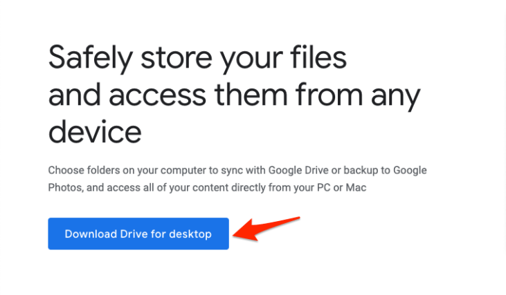 Download Drive for Desktop