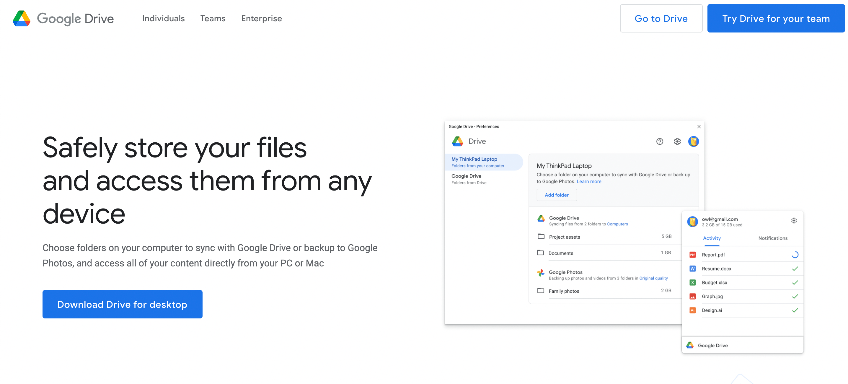 google sync and backup add computer