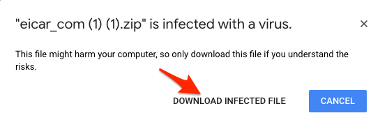 how to download infected file from google drive
