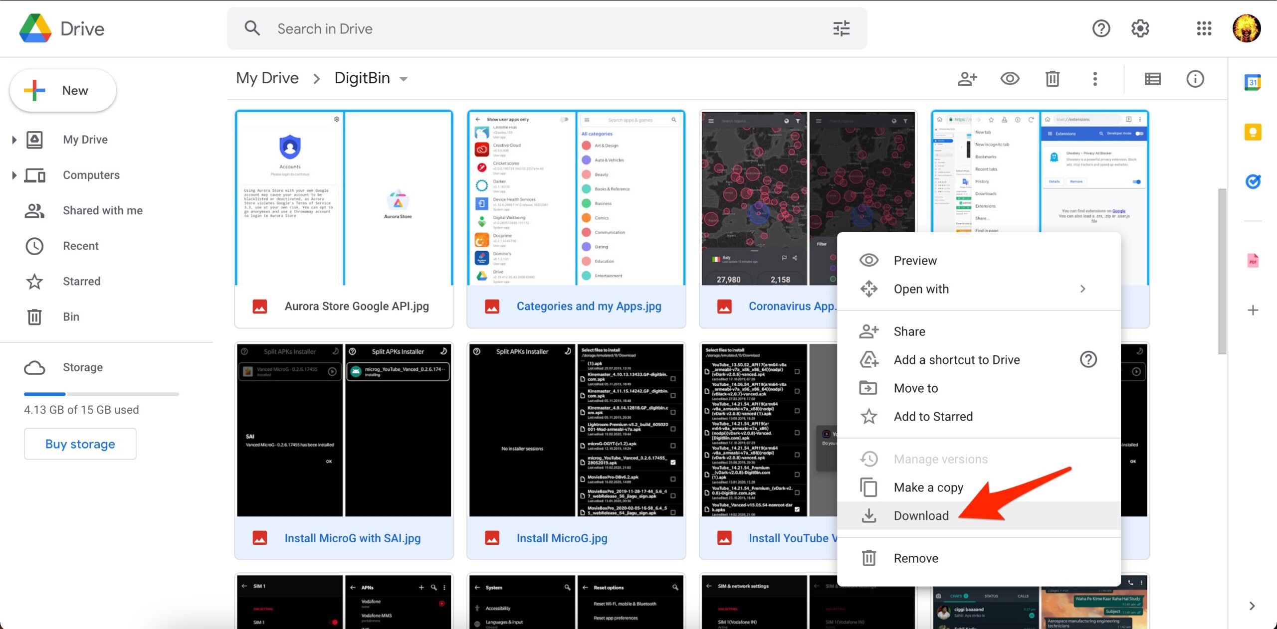 Download Photos from Google Drive