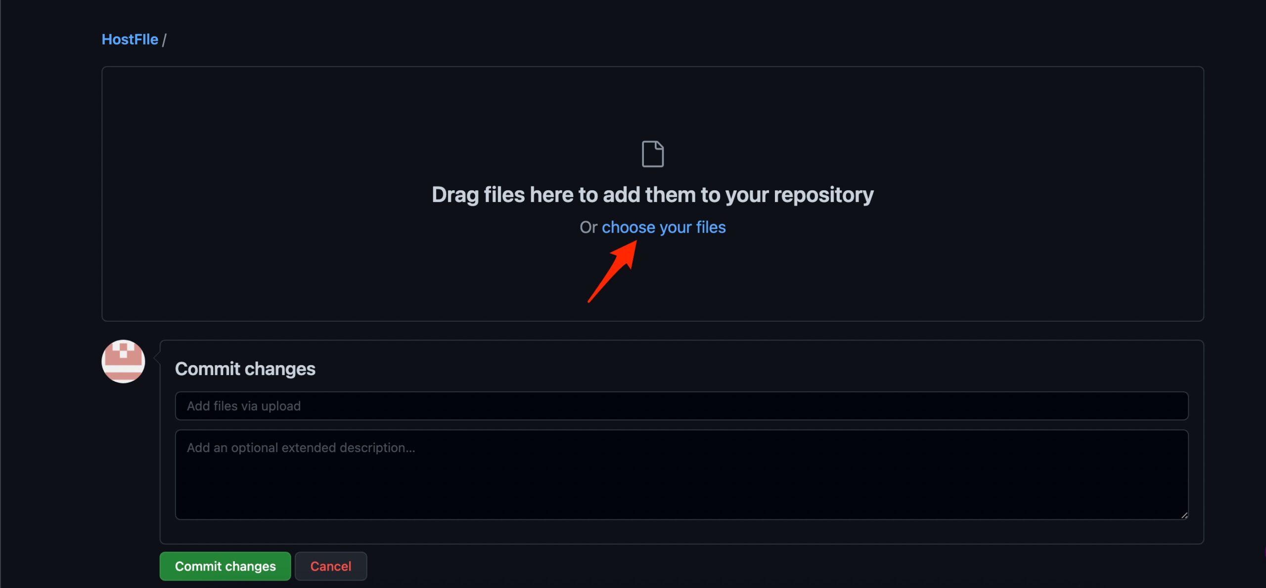 Drag the file or upload it to the repo