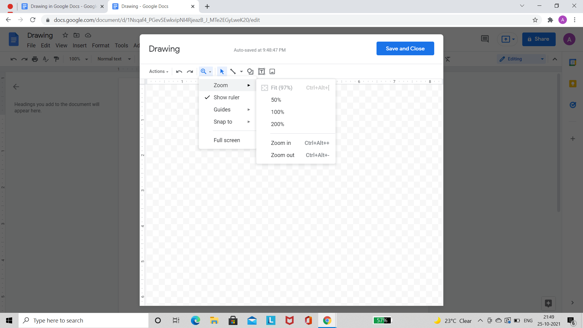 Edit Drawing in Docs