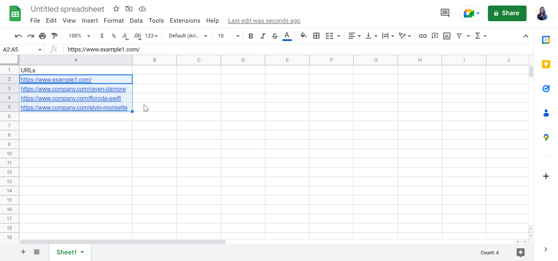 Email Data in Google Sheets