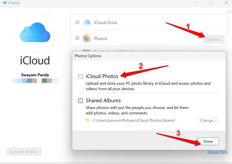 Enable iCloud Photos on Windows