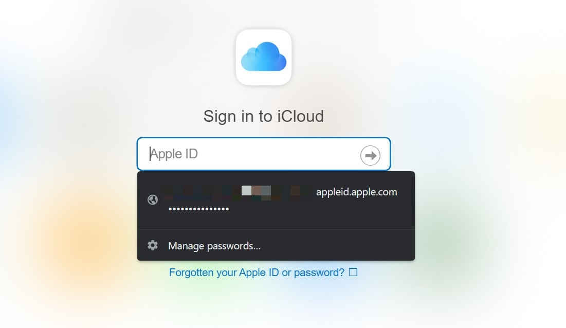 Enter iCloud Password