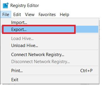 Export Registry Editor