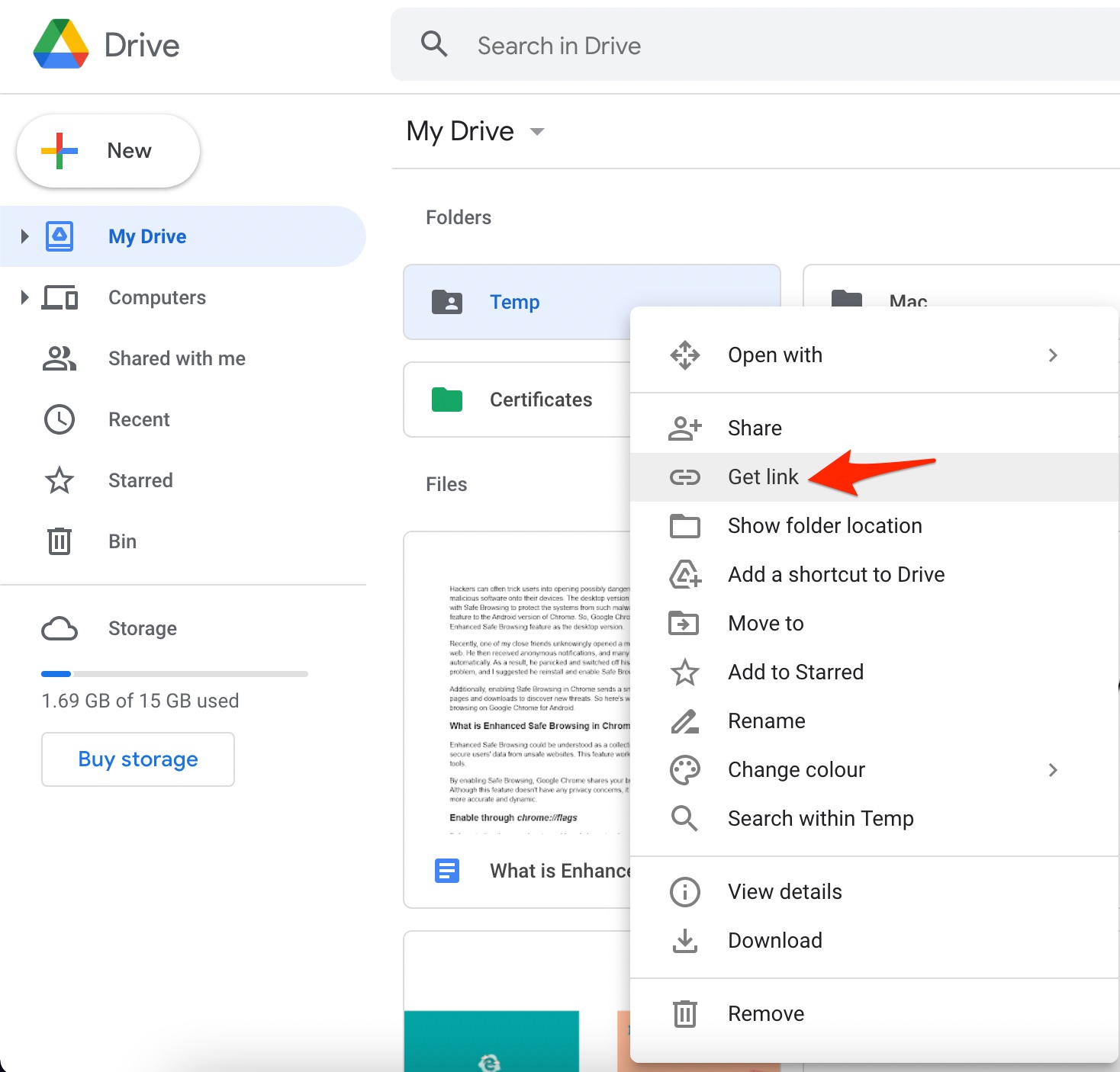 Get Link Folder Google Drive