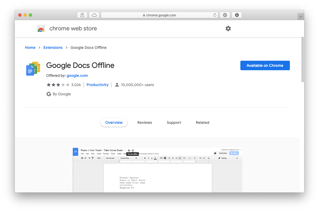 google docs for mac addon chrome