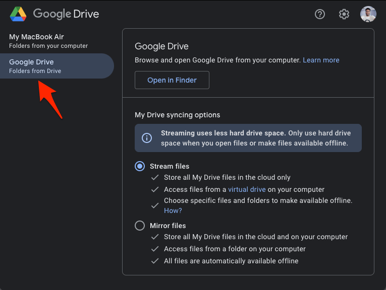 Google Drive Option