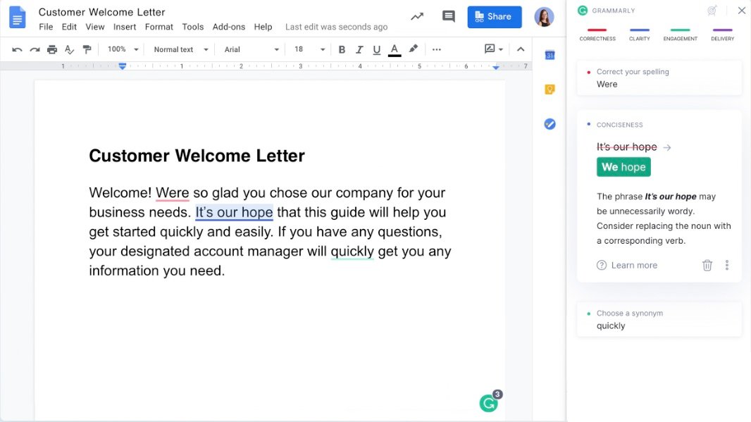 Grammarly Google Docs