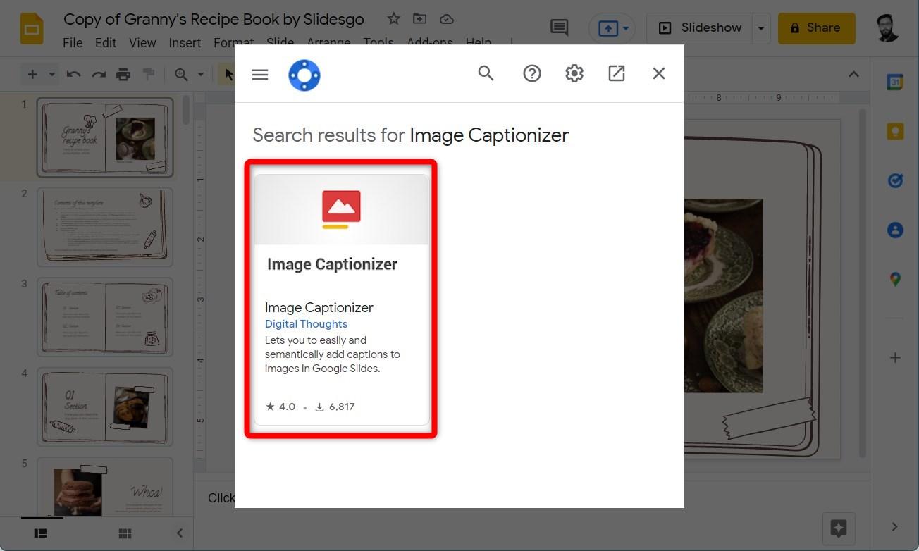Image Captionizer Google Slides Addon