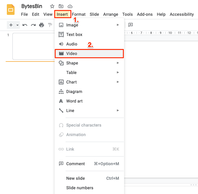 Insert Video with Google Slides