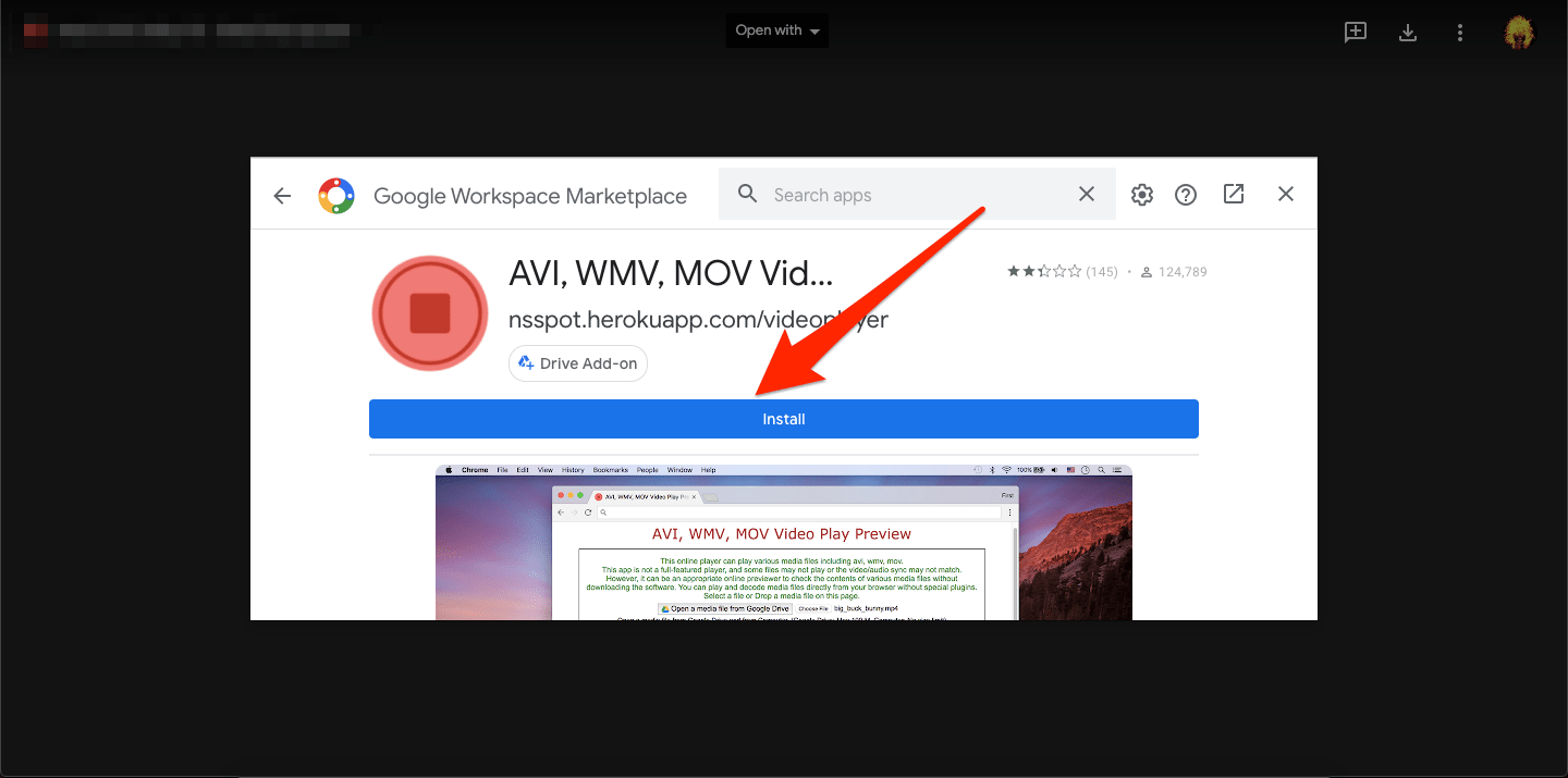 Instal 3rd Party Video Player on Google Drive