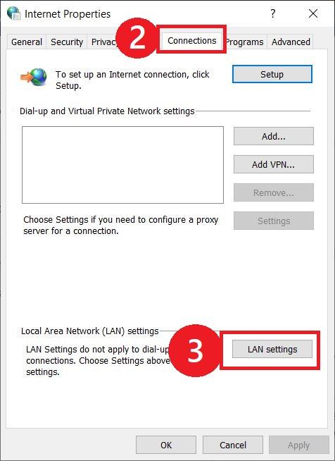 LAN Settings Windows