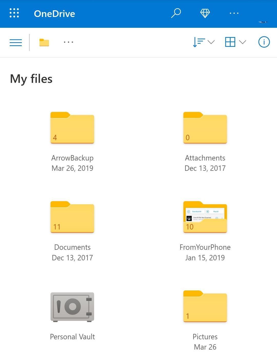 where do onedrive downloads go on android