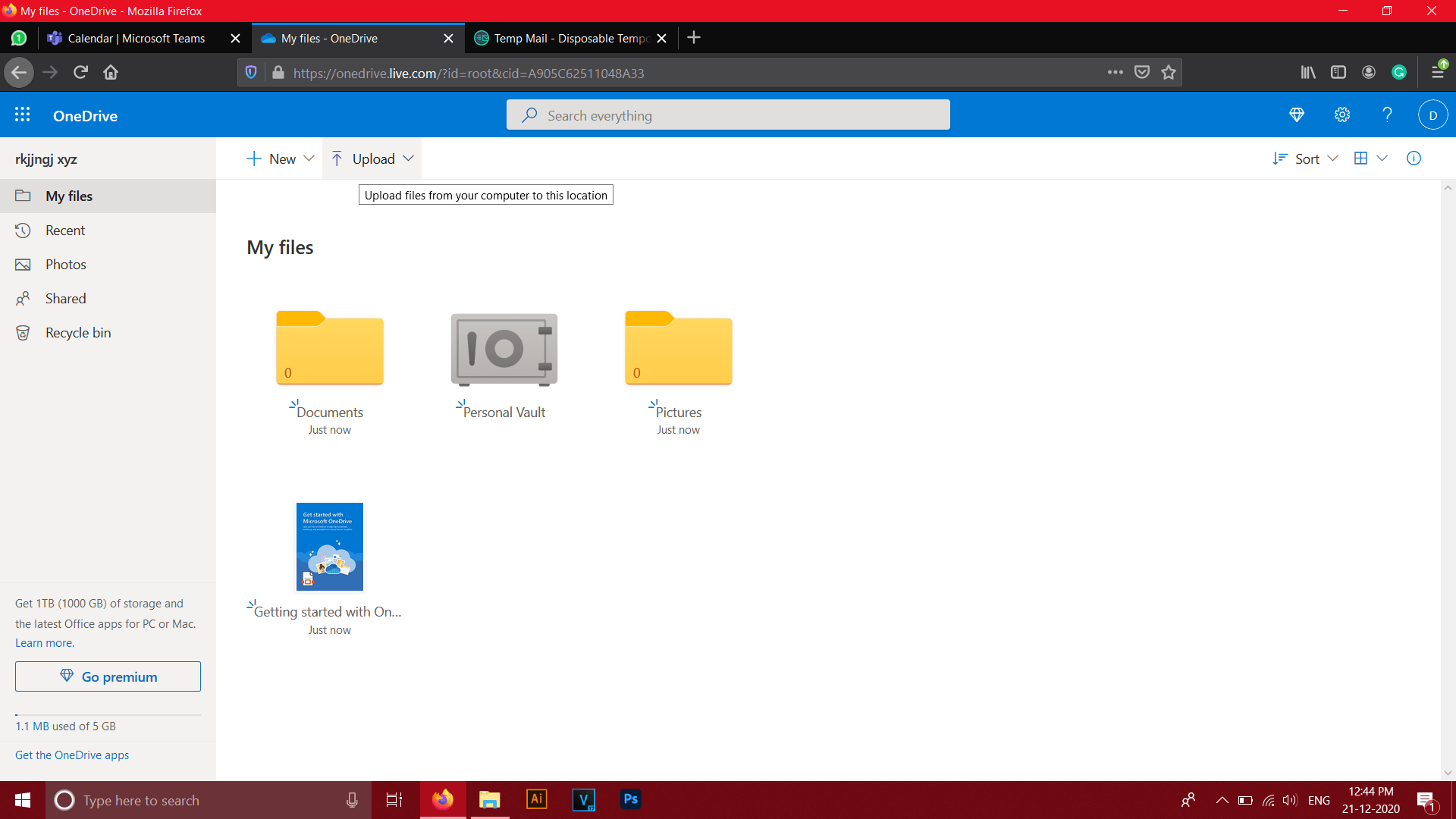 OneDrive Homepage