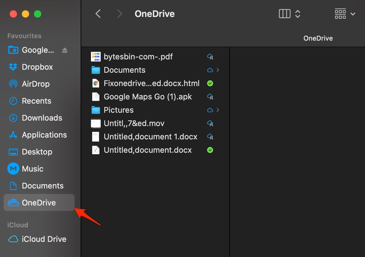 OneDrive Folder in Finder