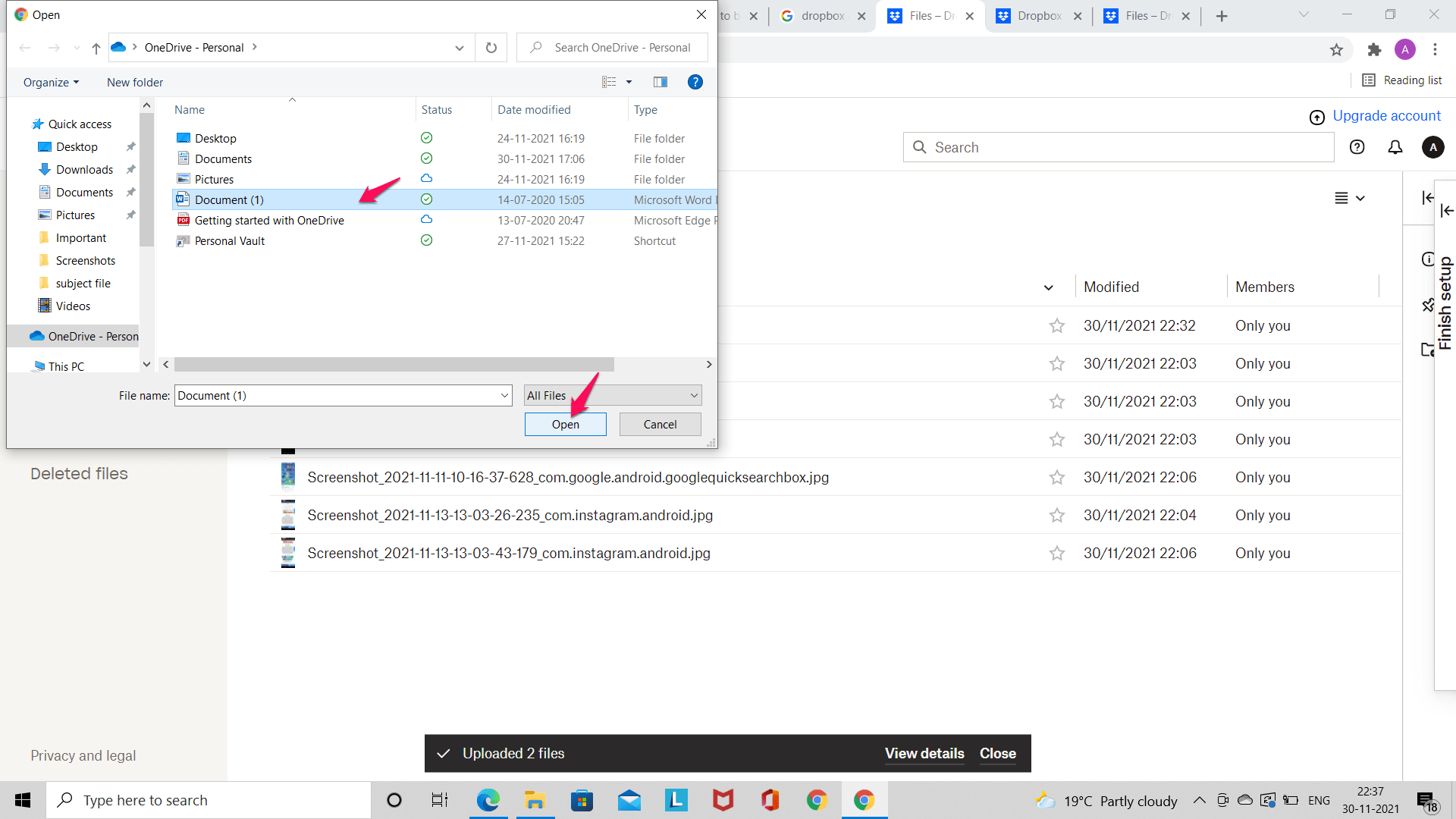 Open File in Dropbox