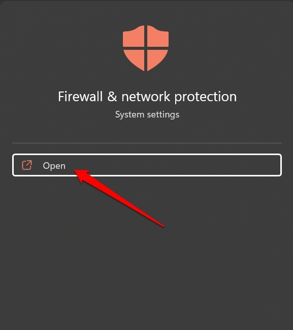 Open Firewall and Network Protection