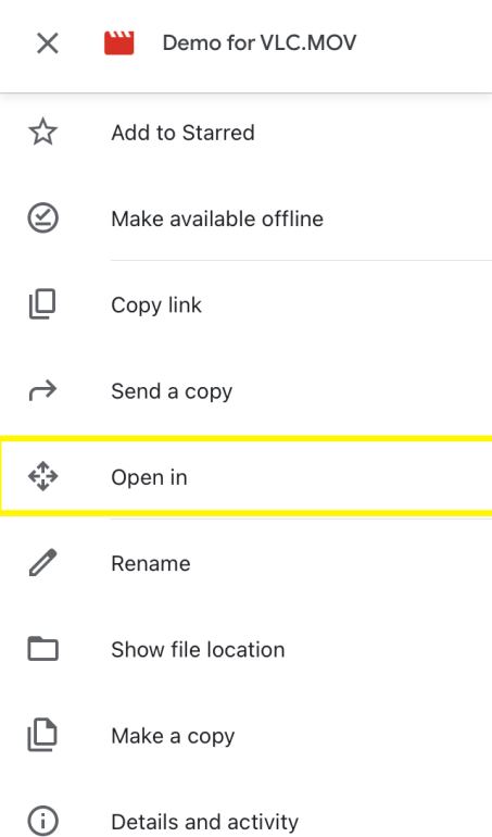 Open in Google Drive Option
