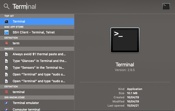 Open Terminal App