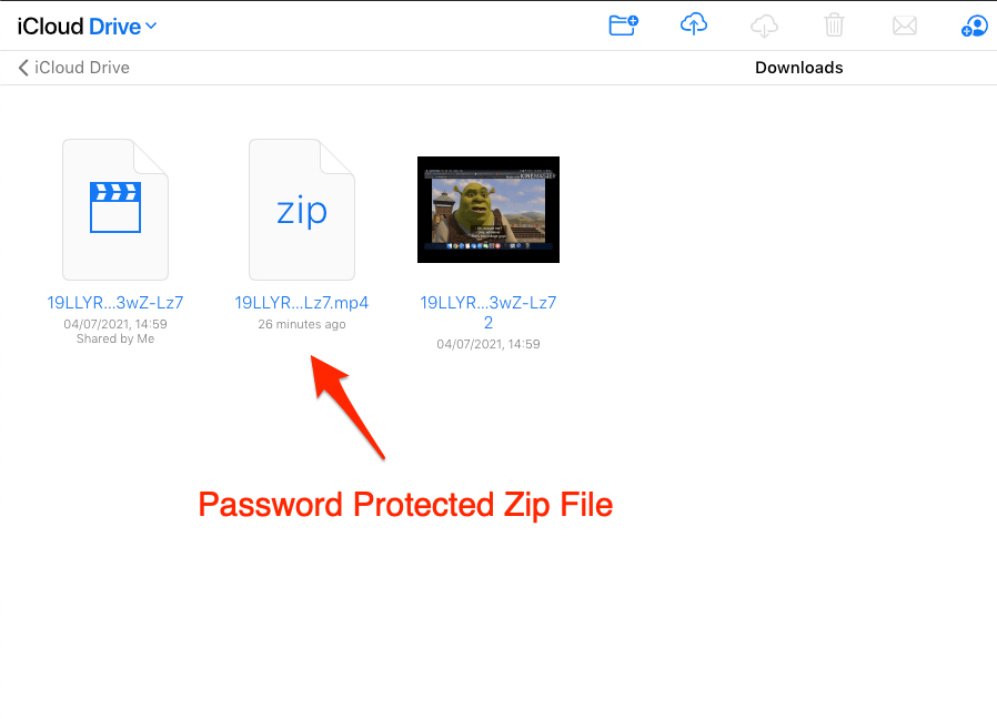Password Protect Zip File iCloud