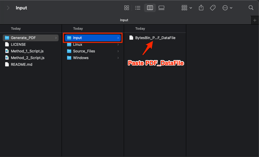 Paste PDF DATA File