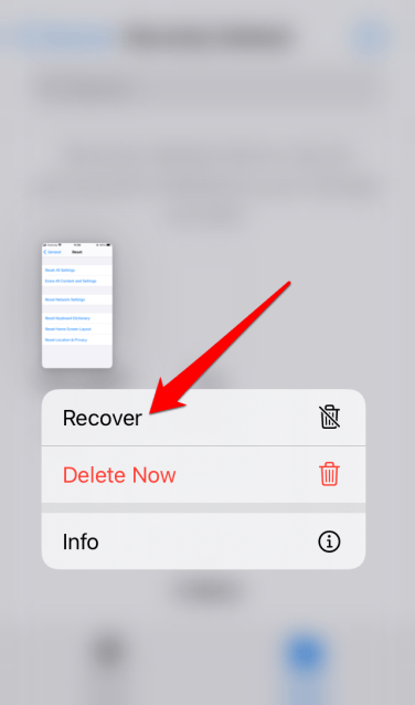 Recover Button
