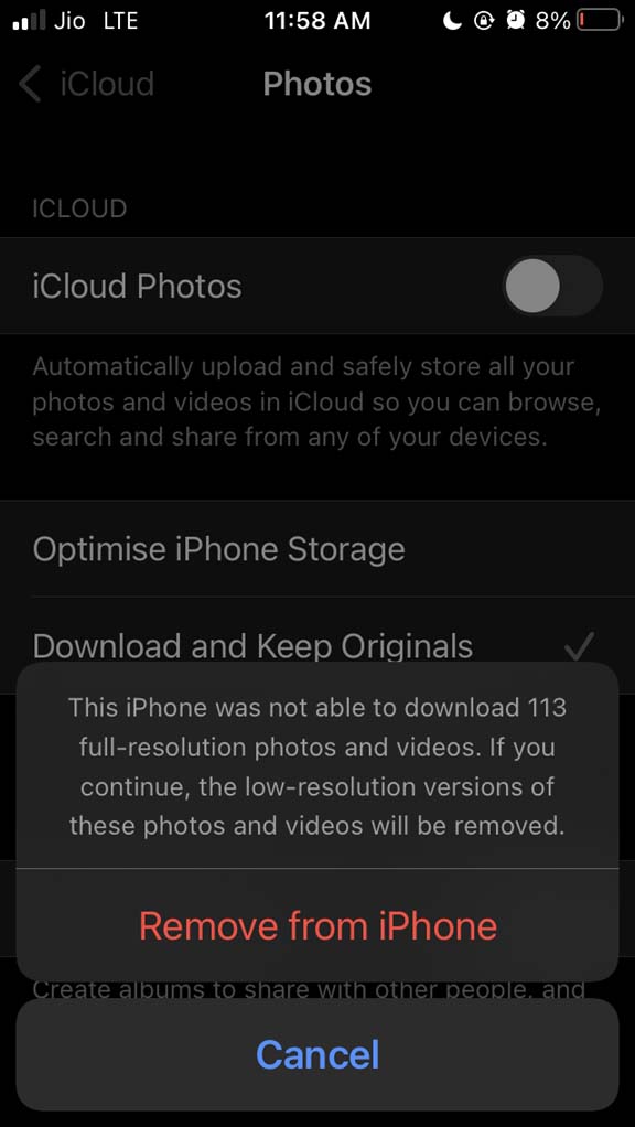 Remove Low Resolutions Images from iPhone