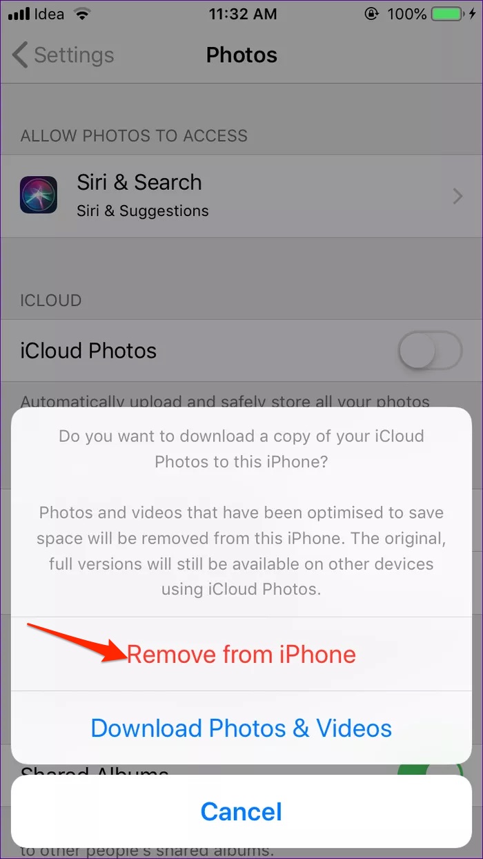 Remove from iPhone