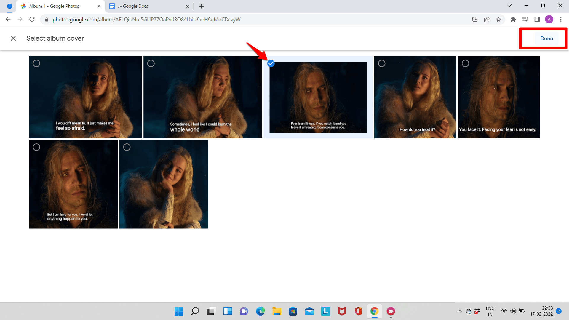 Select Photos and Click Done