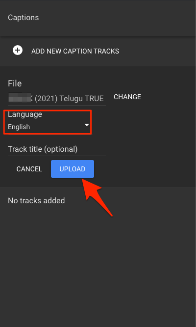 Select Language and Upload File