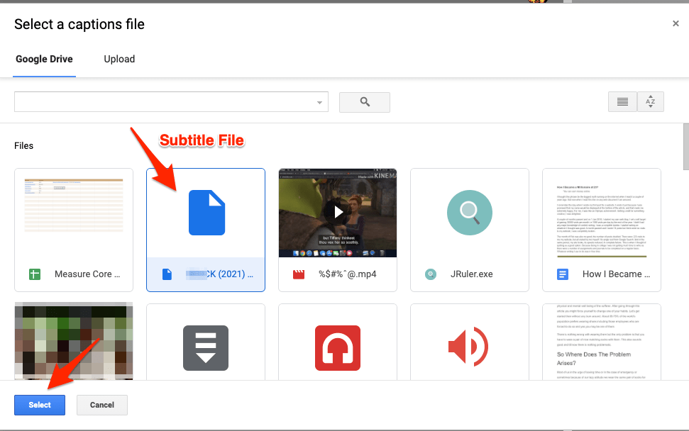 Select Subtitle File