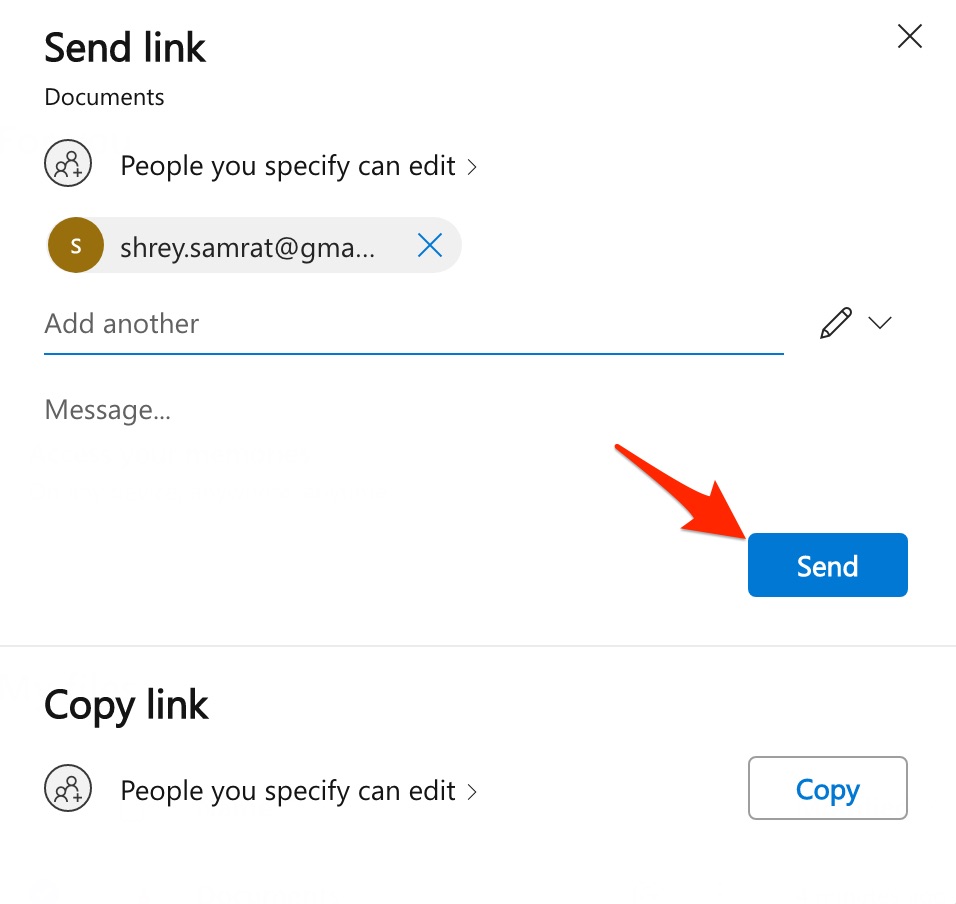 Send OneDrive File
